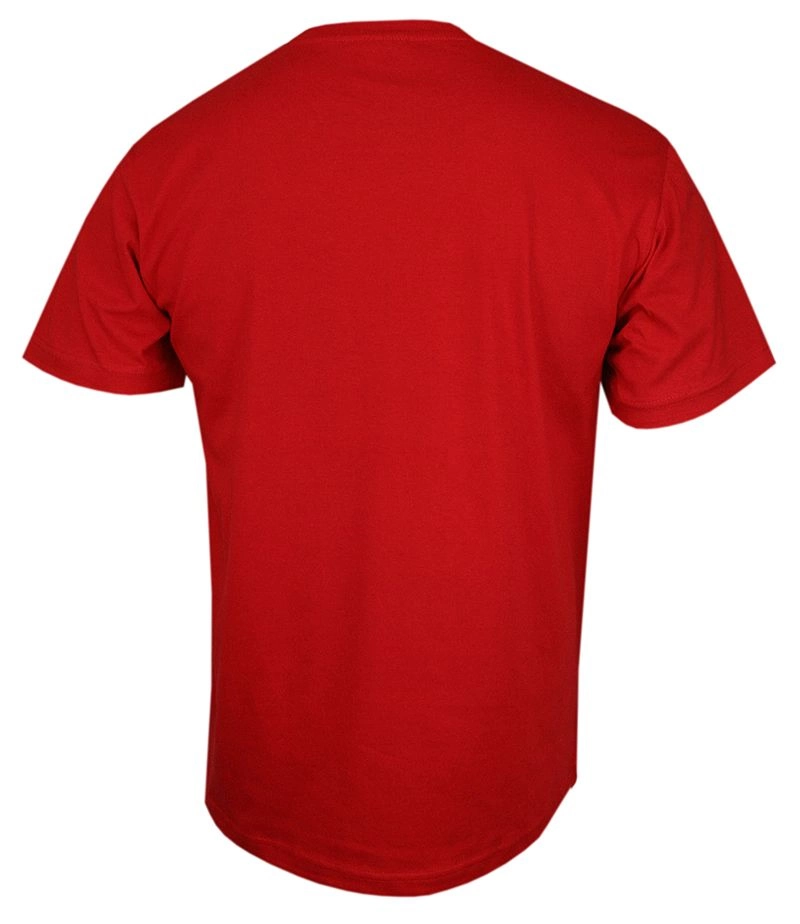 Czerwony Bawełniany T-Shirt Męski Bez Nadruku -STEDMAN- Koszulka, Krótki Rękaw, Basic, U-neck