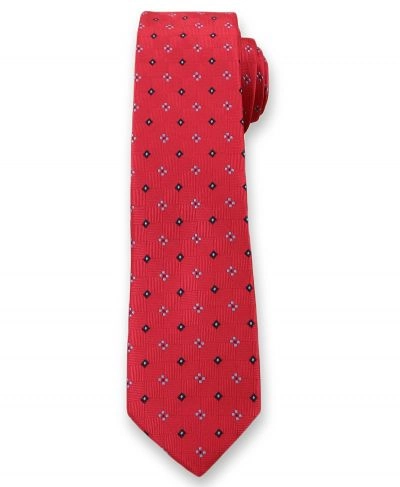 Wyrazisty Krawat Męski w Kwiaty - 6 cm - Angelo di Monti, Czerwony