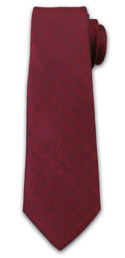 Krawat Męski z Drobnym Wzorkiem - Chattier- 6,7 cm - Czerwień