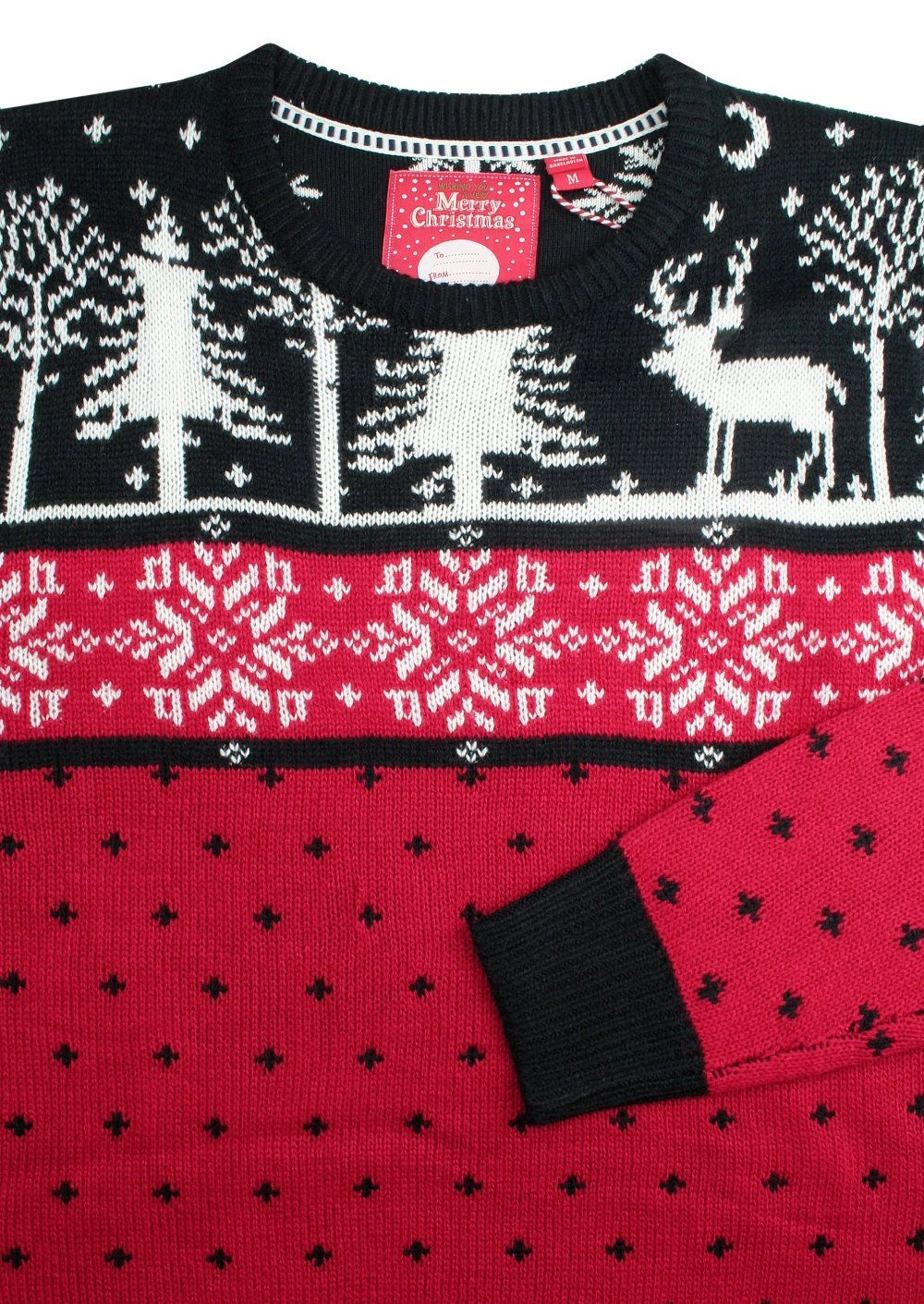 Czerwony, Świąteczny Sweter w Norweski Wzór - Brave Soul