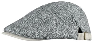 Delikatnie Ocieplony Kaszkiet Przejściowy - Alties - Jodełka - Jasny Popiel