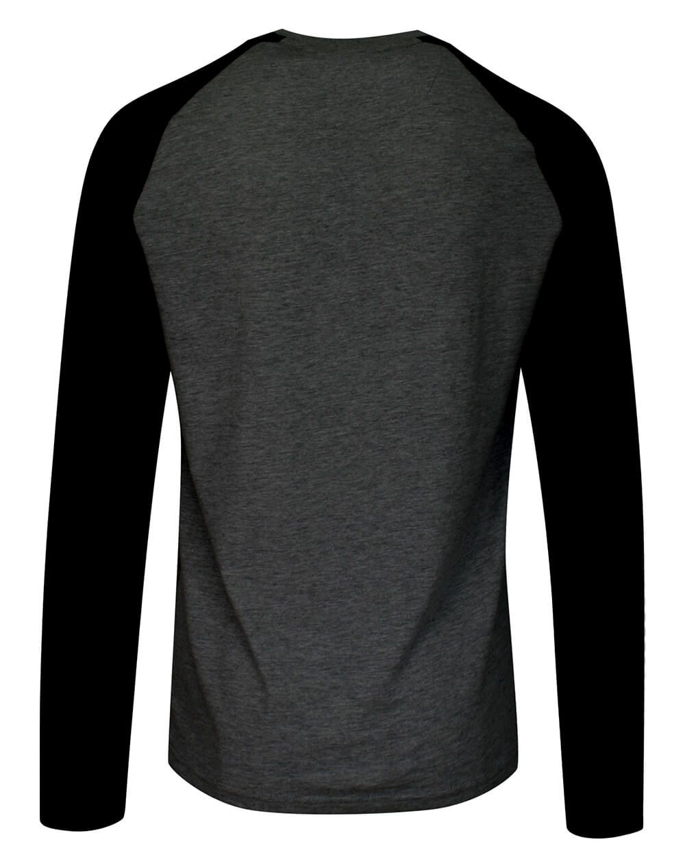 Dwukolorowy T-Shirt Męski, Popielato-Czarny, Koszulka z Długim Rękawem, Longsleeve -BRAVE SOUL