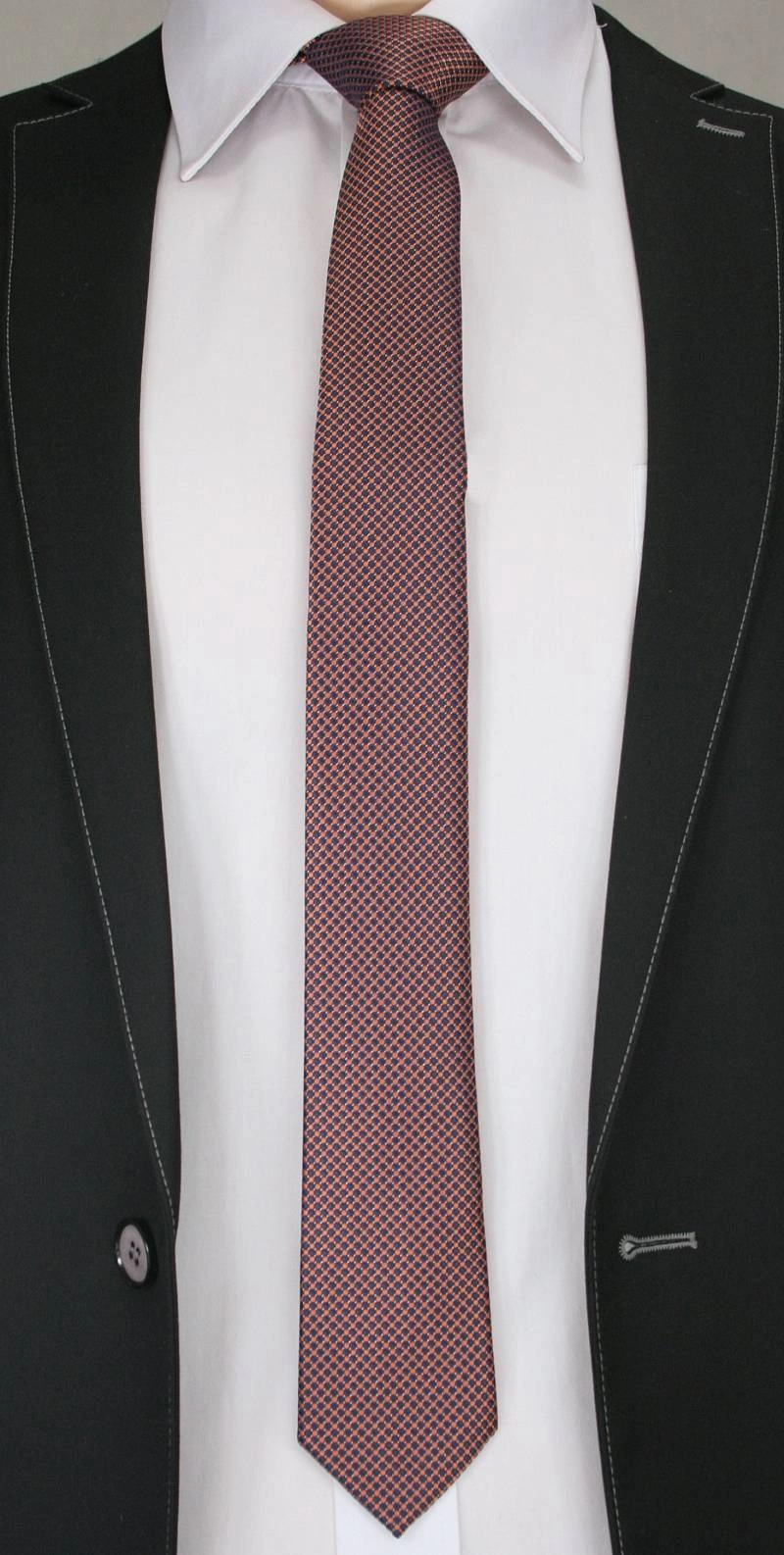 Elegancki Krawat Męski w Drobne Groszki, Kropki - 6 cm - Alties, Kolorowy