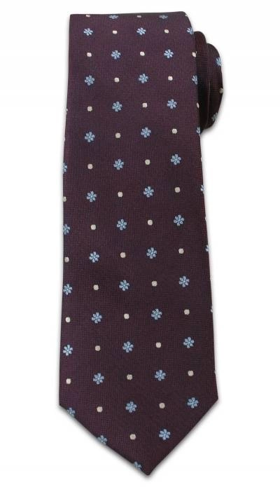 Casualowy Krawat Męski w Kropki i Kwiatki -6,5cm- Chattier, Kolorowy 