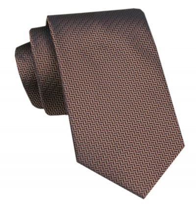 Elegancki Krawat Męski Angelo di Monti - Brąz z Delikatnym, Regularnym Wzorem