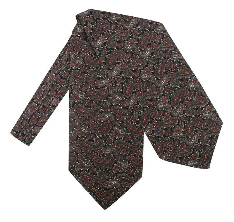 Fular Męski -EM Men's Accessories - 100% Bawełna, Ciemny Wzór Paisley