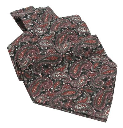 Fular Męski -EM Men's Accessories - 100% Bawełna, Ciemny Wzór Paisley