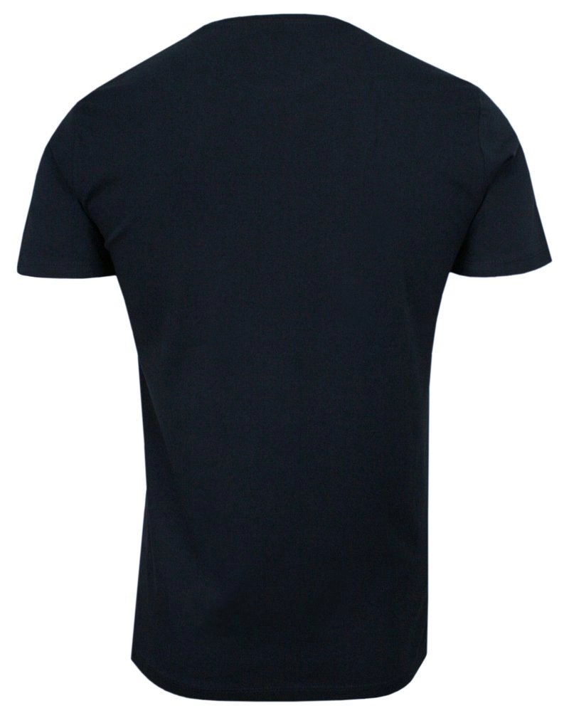 Granatowy Bawełniany T-Shirt Męski Bez Nadruku -Brave Soul- Koszulka, Krótki Rękaw, Basic