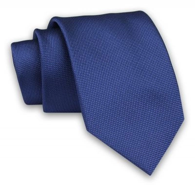 Granatowy Jednokolorowy Męski Krawat -Chattier- 7 cm, Klasyczny, Elegancki, w Drobny Rzucik
