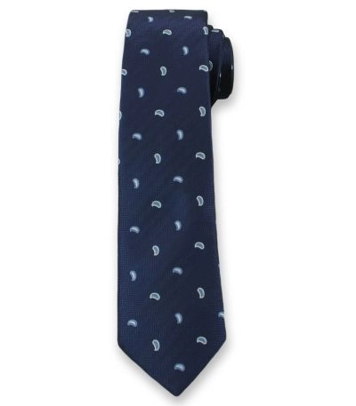 Krawat Męski ze Wzorem PAISLEY - 6 cm - Angelo di Monti, Ciemny Granatowy