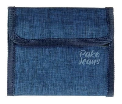 Granatowy Sportowy Portfel Męski, Pako Jeans, Zapinany na Rzep, Parciany, Solidny