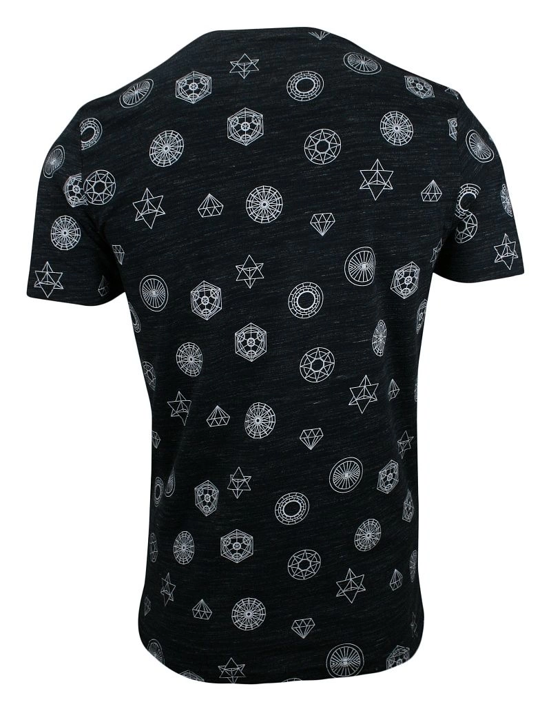 Granatowy T-Shirt (Koszulka) z Kieszonką -Brave Soul- Męski, Bryły, Figury Geometryczne