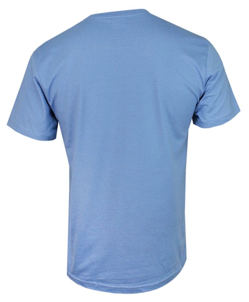 Jasny Niebieski Bawełniany T-Shirt Męski Bez Nadruku -STEDMAN- Koszulka, Krótki Rękaw, Basic, U-neck