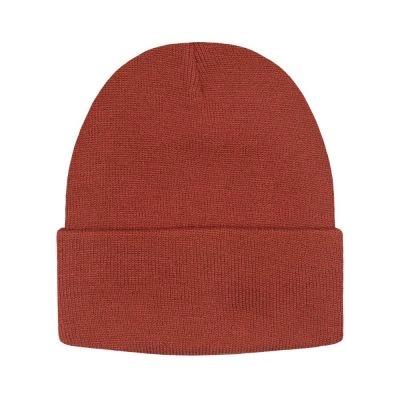 Jednokolorowa Czapka Zimowa Typu Beanie – Zimowa - Ceglana