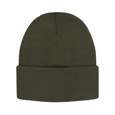 Jednokolorowa Czapka Zimowa Typu Beanie – Zimowa - Ciemna Zieleń