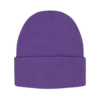 Jednokolorowa Czapka Zimowa Typu Beanie – Zimowa - Jasny Fiolet