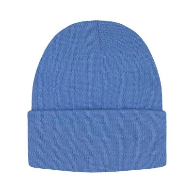 Jednokolorowa Czapka Zimowa Typu Beanie – Zimowa - Niebieska