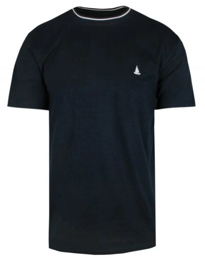 Jednokolorowa Męska Koszulka (T-Shirt) - Pako Jeans - Granatowa