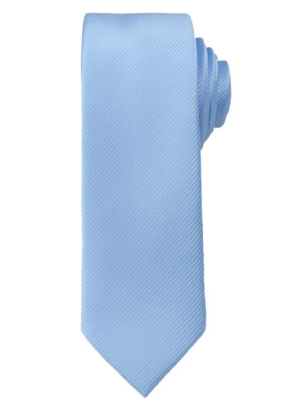 Jednokolorowy Krawat Męski, Śledź - 5 cm - Angelo di Monti - Błękitny