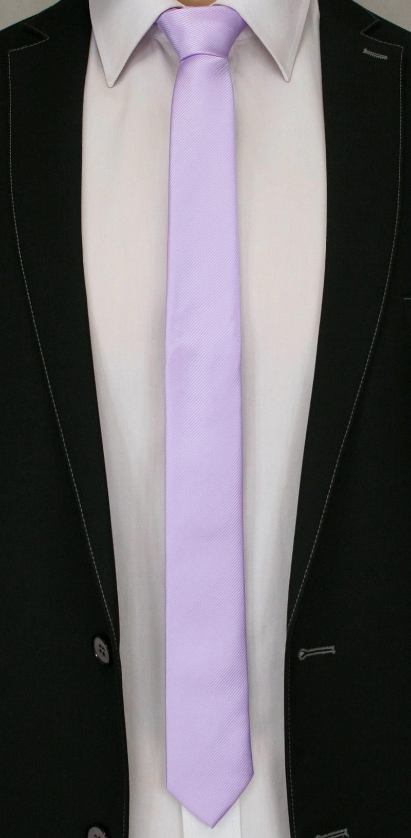Jednokolorowy Krawat Męski, Śledź - 5 cm - Angelo di Monti, Jasny Wrzos