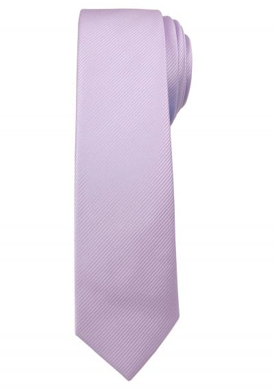Jednokolorowy Krawat Męski, Śledź - 5 cm - Angelo di Monti, Jasny Wrzos