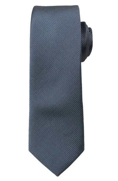 Szaro-Srebrny, Jednokolorowy Krawat ŚLEDŹ - 5 cm - Angelo di Monti, Stalowy