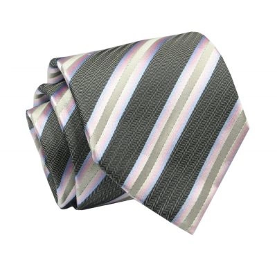 Jedwabny Krawat Chattier - Kolorowy w Prążek