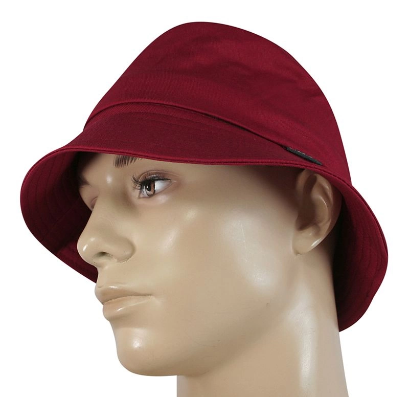 Kapelusz Rybacki Bordowy, Letni Bucket Hat, Czerwony, Przeciwsłoneczny