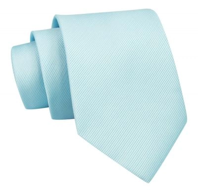 Klasyczny Krawat Niebieski, Błękitny w Delikatne Prążki, Męski, 7 cm -Angelo di Monti