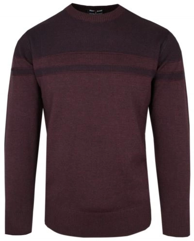 Klasyczny Sweter - Wełna z Akrylem - Pako Jeans - Bordowy