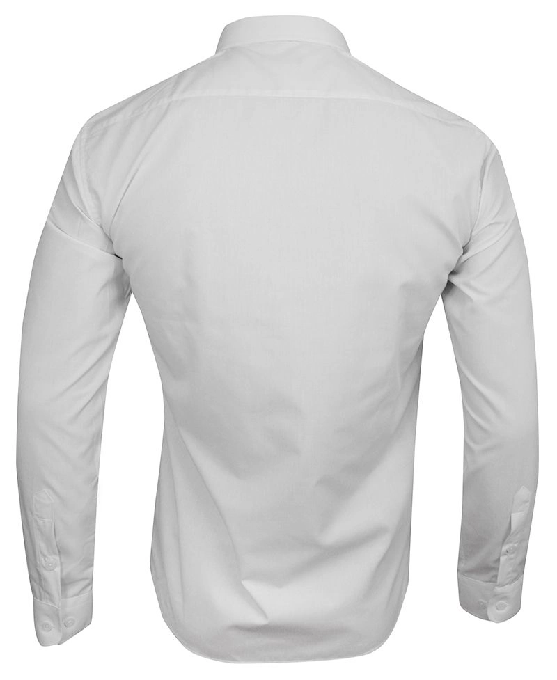 Koszula Biała Gładka -GRZEGORZ MODA MĘSKA- Taliowana, Długi Rękaw, Elegancka, Męska