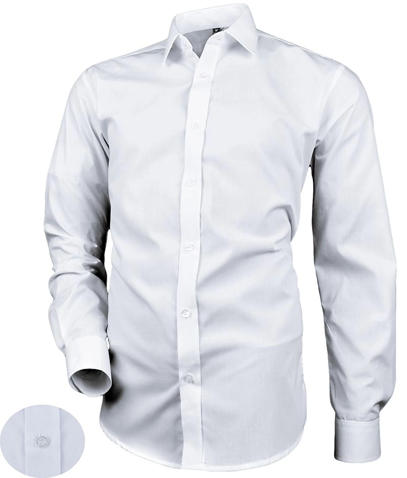 Koszula Biała Wizytowa, Klasyczny Krój, Męska z Długim Rękawem -DESIRE- Elegancka