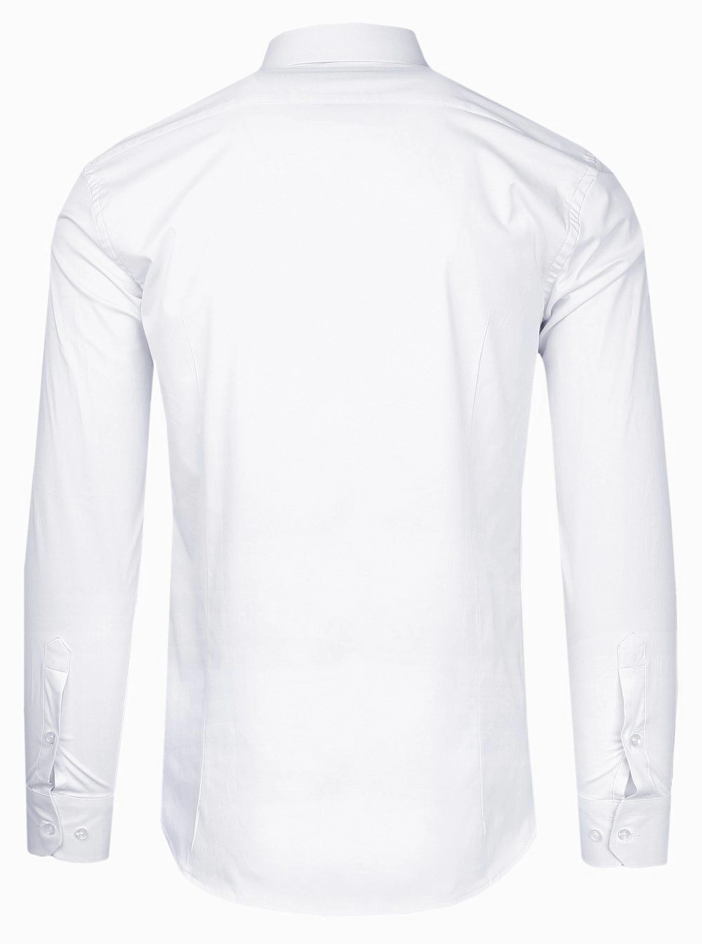 Koszula Biała z Długim Rękawem, Prosty Krój, Wizytowa, Bawełniana -VICTORIO