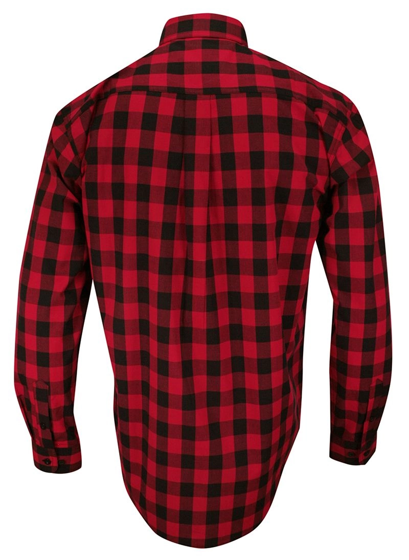 Koszula Czarno-Czerwona Casualowa w Kratkę, 100% Bawełna, Slim, Długi Rękaw -FORMAX