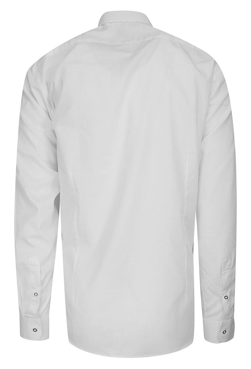Koszula Wizytowa Biała z Ozdobnymi Guzikami, z Długim Rękawem, Bawełniana -Victorio