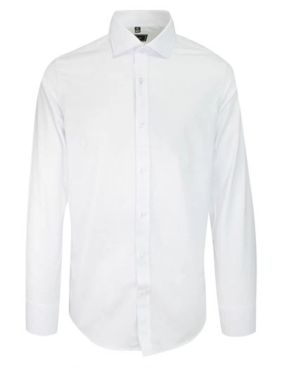 Koszula Wizytowa Elegancka Biała z Długim Rękawem, Taliowana, Slim, Bawełniana -Victorio