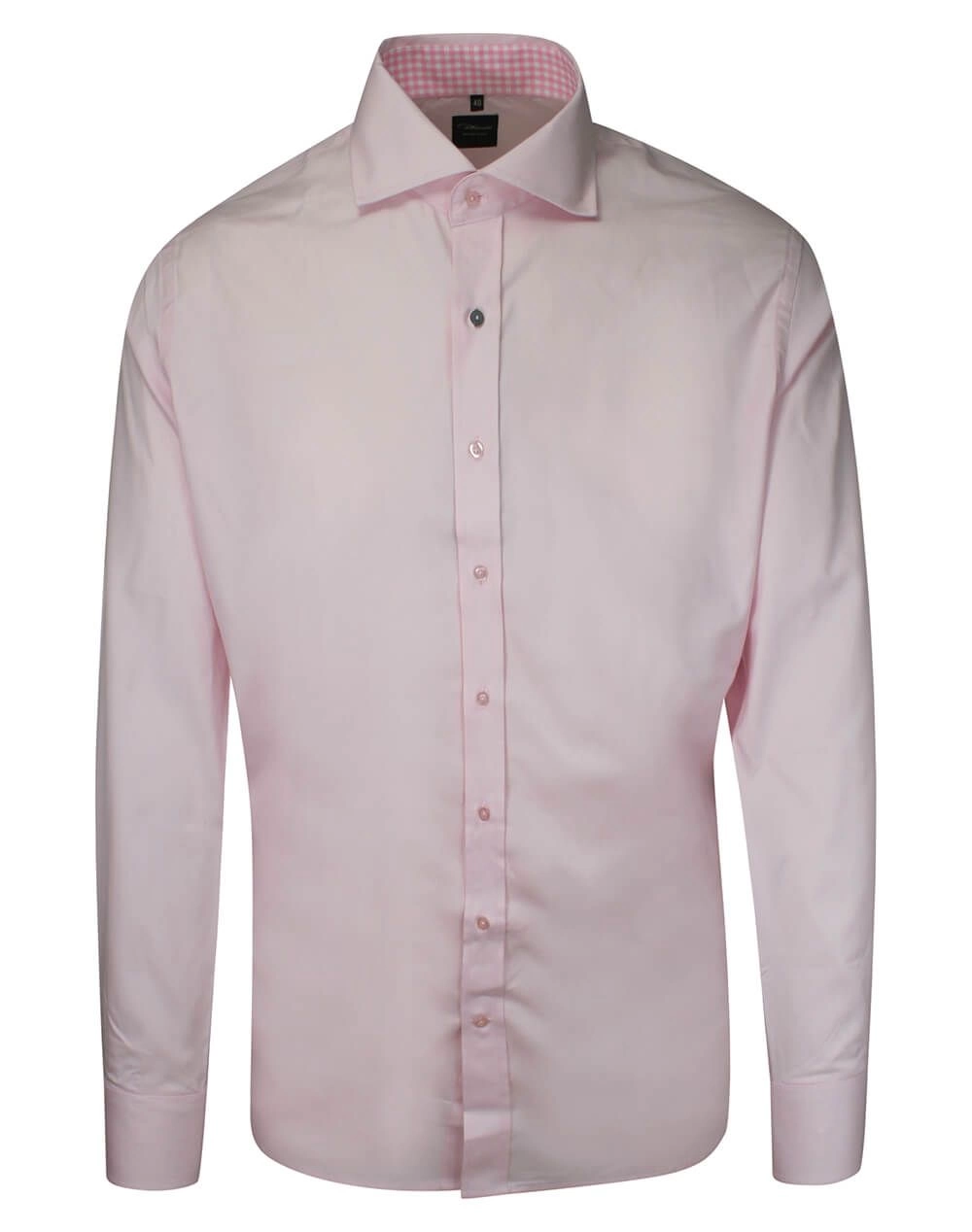 Koszula Wizytowa, Różowa, Męska z Długim Rękawem, Taliowana, 100% Bawełna -RANIR
