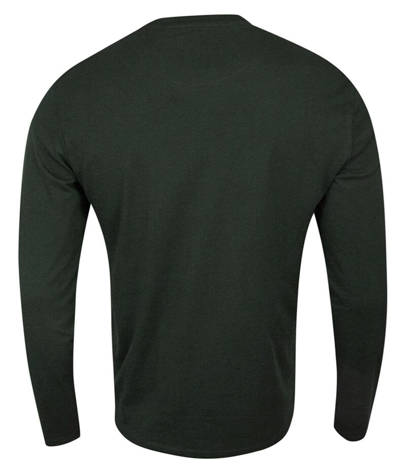 Koszulka Longsleeve, Zielona, Khaki z Długim Rękawem, T-shirt Męski, Jednokolorowy z Logo BRAVE SOUL