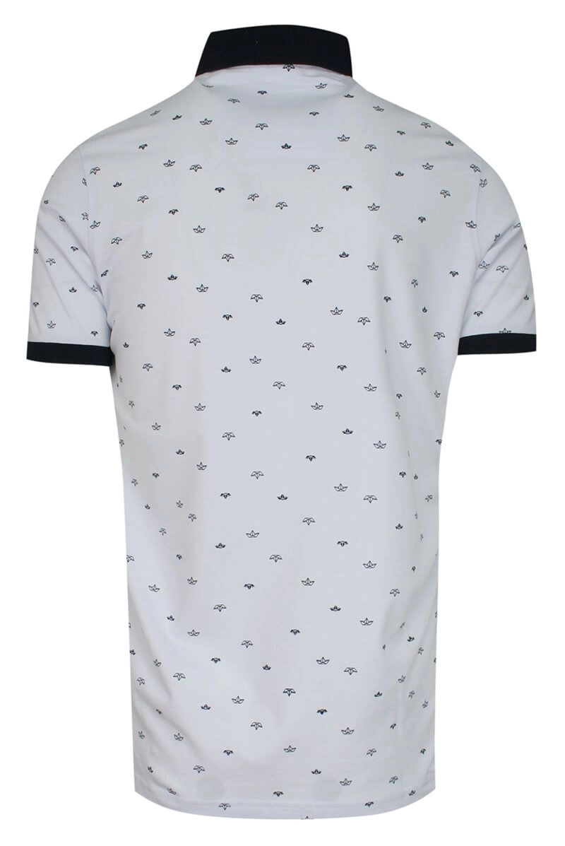 Koszulka POLO, Biała w Origami, Statki, Męska, Casualowa, Krótki Rękaw, T-shirt 