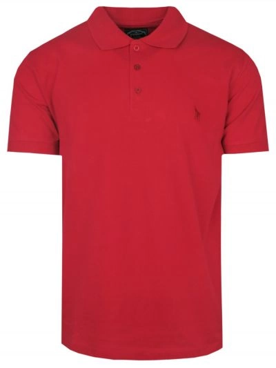 Koszulka POLO Czerwona, Casualowa, Krótki Rękaw, Jednokolorowa -EXPOMAN