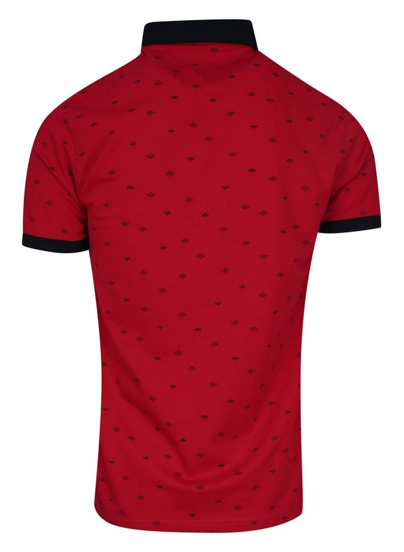 Koszulka POLO, Czerwona w Origami, Statki, Męska, Casualowa, Krótki Rękaw, T-shirt 