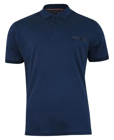 Koszulka POLO, Granatowa Casualowa, Męska, Krótki Rękaw, Jednokolorowa, T-shirt