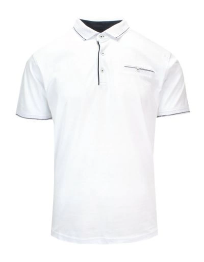 Koszulka POLO Męska, Biała z Kołnierzykiem, Krótki Rękaw QUICKSIDE