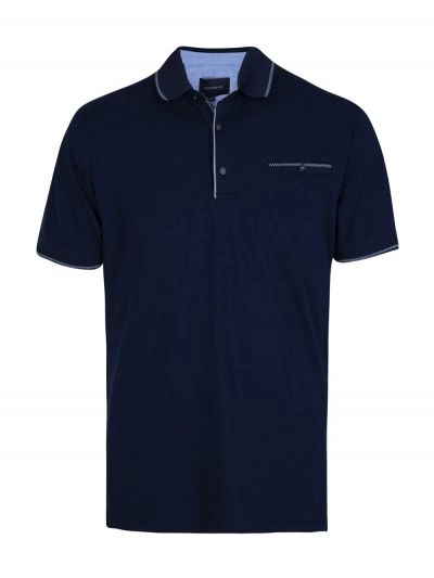 Koszulka POLO Męska, Granatowa z Kołnierzykiem, Krótki Rękaw QUICKSIDE