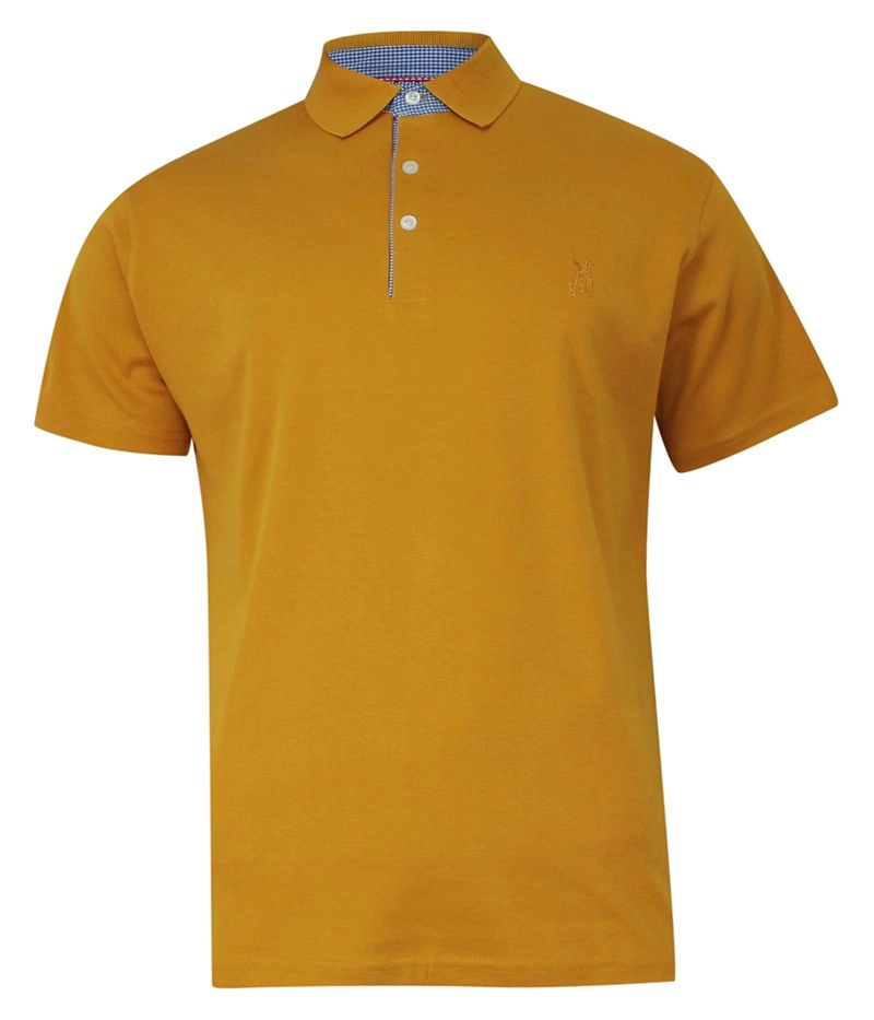 Koszulka POLO, Musztardowa Casualowa, Męska, Krótki Rękaw, Jednokolorowa, T-shirt 