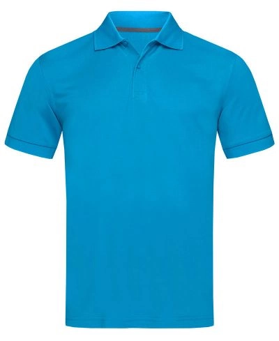 Koszulka Polo, Niebieska, Sportowa, ACTIVE-DRY Poliester, dzianina pique