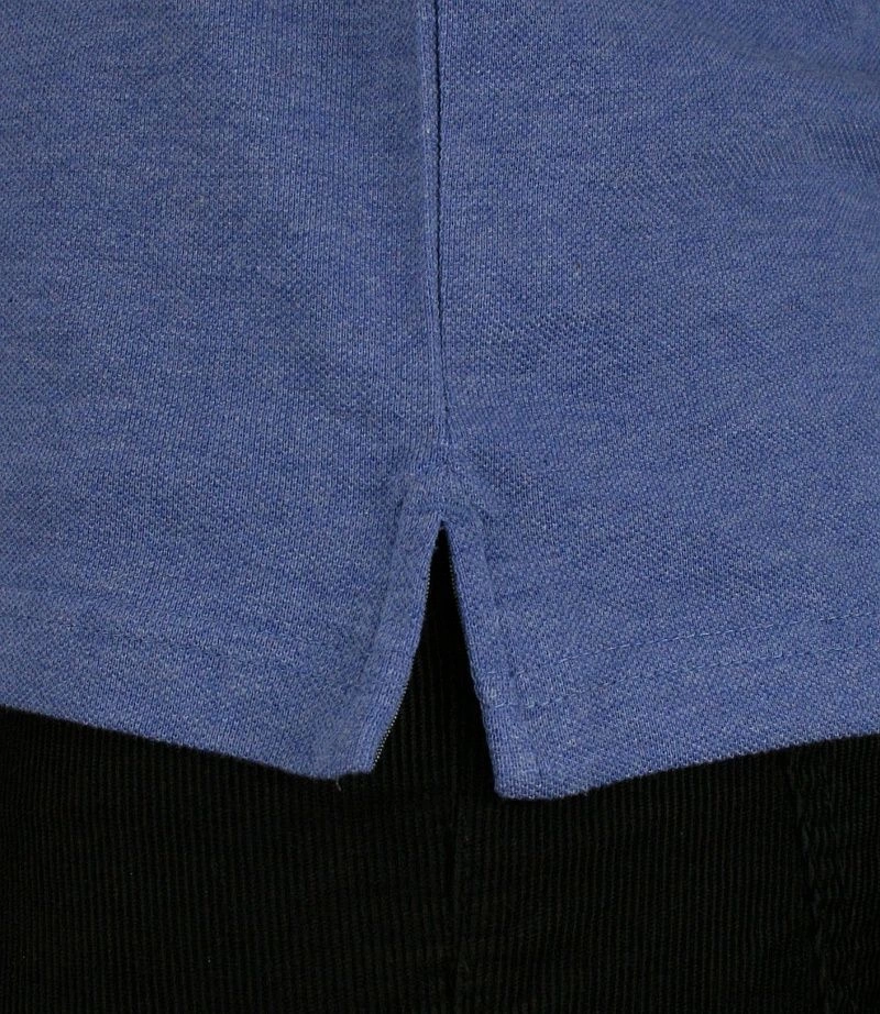 Koszulka Polo, Niebieska z Kieszonką -100% BAWEŁNA- Chiao, Męska, Krótki Rękaw