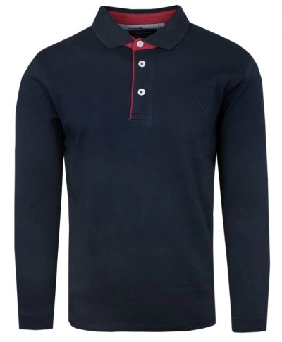 Koszulka Polo z Długim Rękawem - Pako Jeans - Granatowa