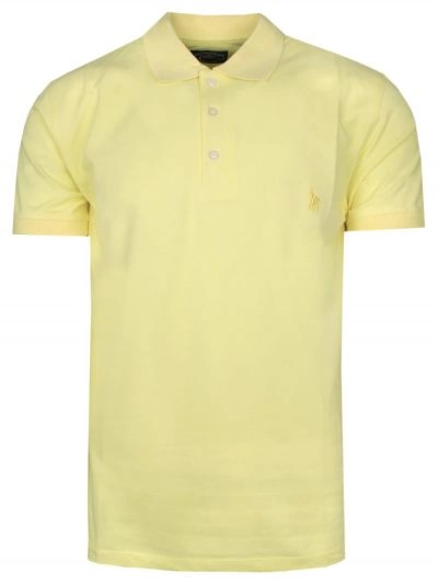 Koszulka POLO Żółta, Casualowa, Krótki Rękaw, Jednokolorowa -EXPOMAN