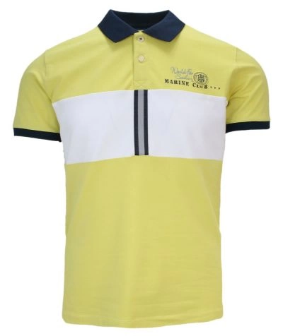 Koszulka POLO Żółta, Casualowa, T-shirt z Krótkim Rękawem, Męska